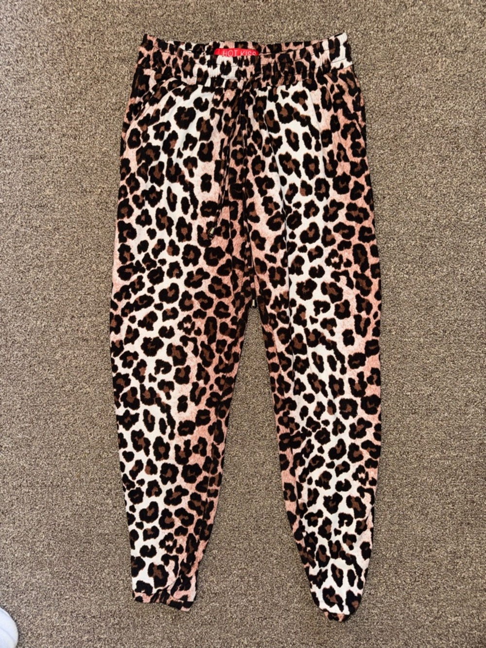 Hot Kiss Leopard Print Joggers in Brown and Black